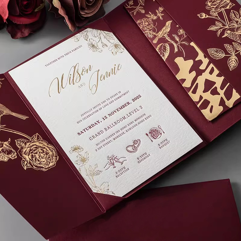 2025港式高端定制喜帖手工凹印制作婚礼请柬结婚高档请帖邀请函