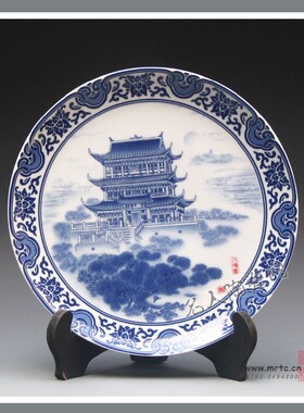 景德镇陶瓷唐德贵彩盘八境台精品收藏名家礼品包邮
