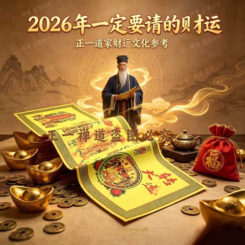 【2026组合贝 才】正一道马年财库宣纸财神财运招财纸张纳福财纸