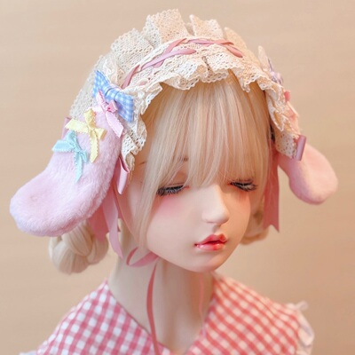 本守造原创糖果色蝴蝶结兔耳发带