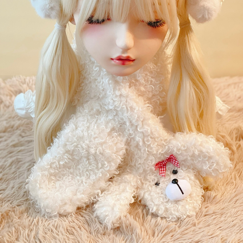 本守造原创卷毛小狗毛绒围巾