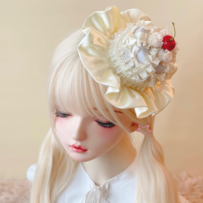 本守造原创樱桃蛋糕小礼帽发夹