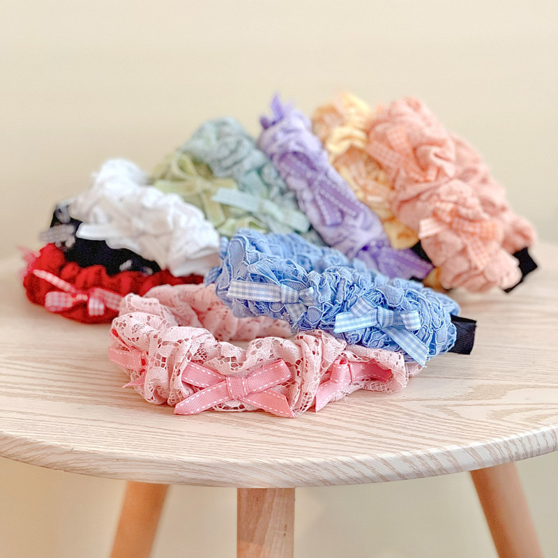 本守造原创手工泡泡褶皱蕾丝发箍