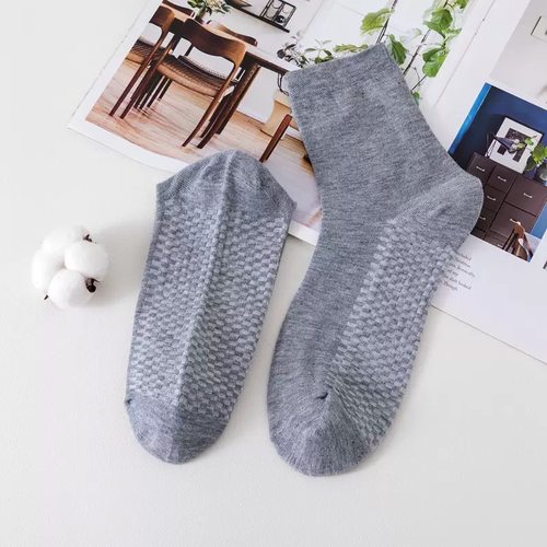 男女同款秋冬纯棉带足底按摩袜子