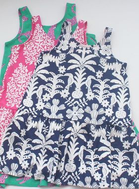 98-164码 英单BD女童纯棉印花背心裙儿童夏季连衣裙