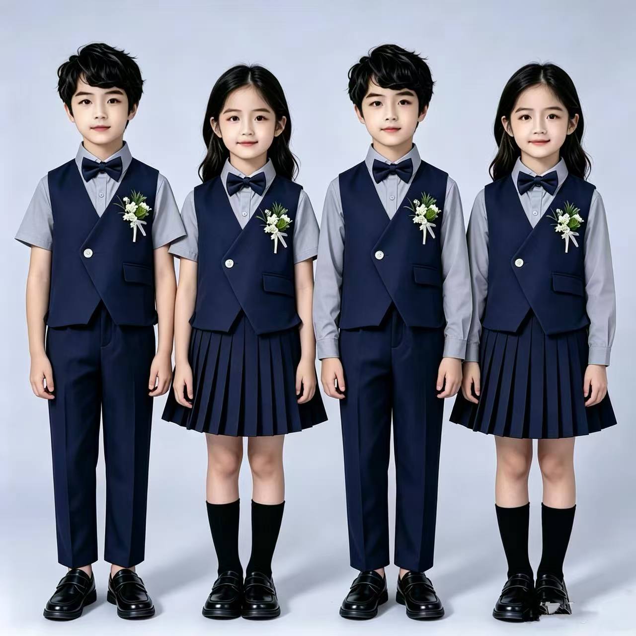 中小学生合唱朗诵演出主持人礼服