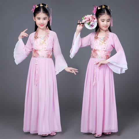 万圣节白娘子汉服儿童青城山下白素贞演出服女童古典舞蹈表演服秋