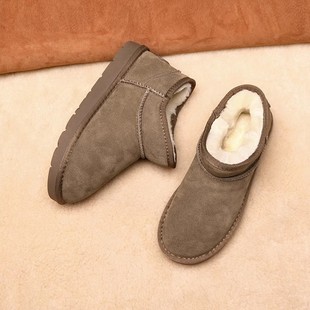 2025年新款雪地靴男加厚雪地棉鞋冬季女保暖加绒低帮面包鞋防滑潮