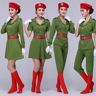 成人迷彩演出服女兵军装 新款 套裙水兵舞蹈广场表演服 套装 军鼓服装
