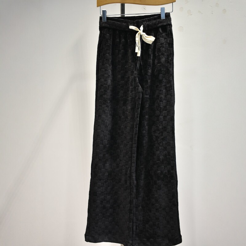 品牌女裤2026冬季新款W9026专柜运动时尚弹力松紧腰加厚阔腿裤