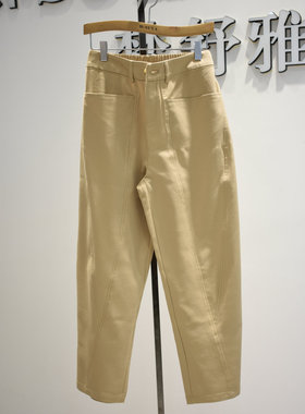梦舒雅女裤2026春季新款休闲时尚弹力腰舒适锥版直筒裤D2268