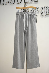 梦舒雅女裤2026春季D2225专柜新品时尚大码松紧腰宽松运动阔腿裤