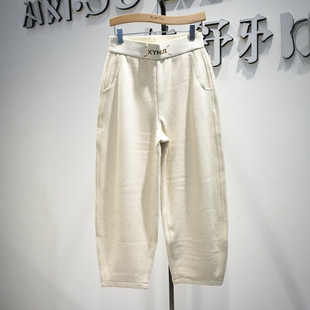 品牌折扣女裤2026冬季新款专柜新品修身加绒G35H6183锥版镰刀裤