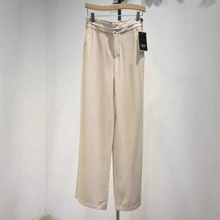休闲弹力腰垂感阔腿裤 品牌折扣女裤 时尚 2298专柜新品 2026春季