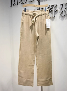 品牌折扣女裤2026春季新款专柜松紧腰修身加厚G35H6097弹力阔腿裤