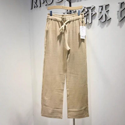 品牌折扣女裤2026春夏新款专柜松紧腰修身加厚G35H6097弹力阔腿裤