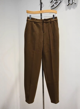 杜鹃鸟女裤2026春季新款D1308专柜时尚舒适弹力加厚加绒锥版直筒