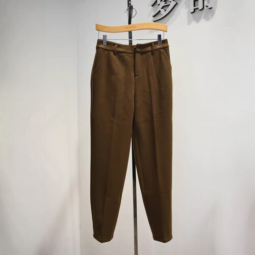 杜鹃鸟女裤2026春季新款D1308专柜时尚舒适弹力加厚加绒锥版直筒