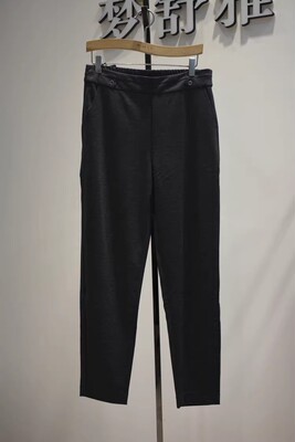 品牌女装女裤2026春夏10188002专柜新品弹力腰时尚舒适椎板直筒裤