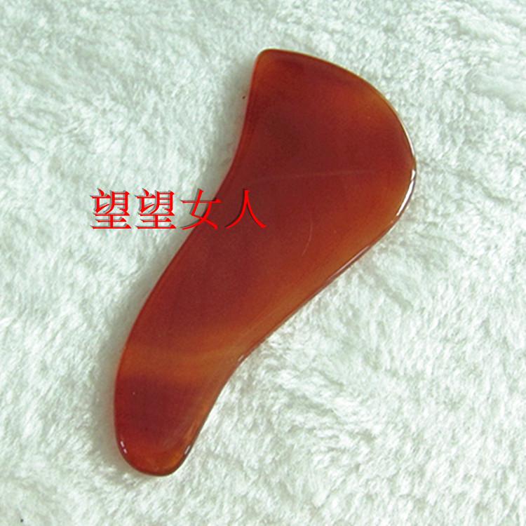 天然玛瑙刮痧板 红色玉石刀型全身通用刮痧片
