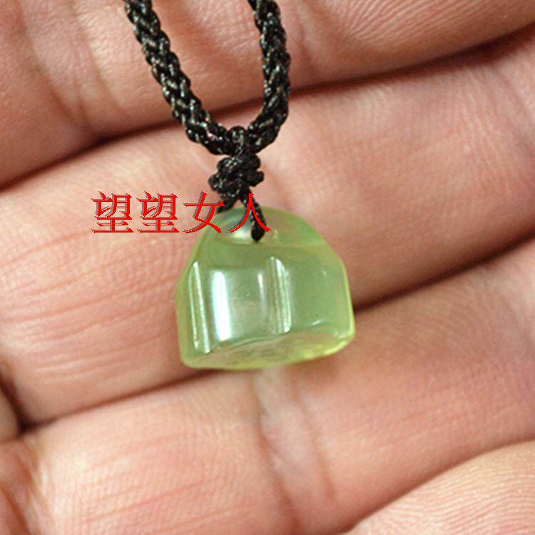 岫玉莲蓬吊坠天然玉石挂件手链佛连diy饰品配件 编书签包挂链