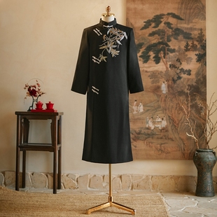 新中式国风男袍伴郎服兄弟团新郎接亲服主持司仪年会演出相声服男