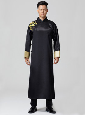 中式唐装结婚大码相声伴郎服新款