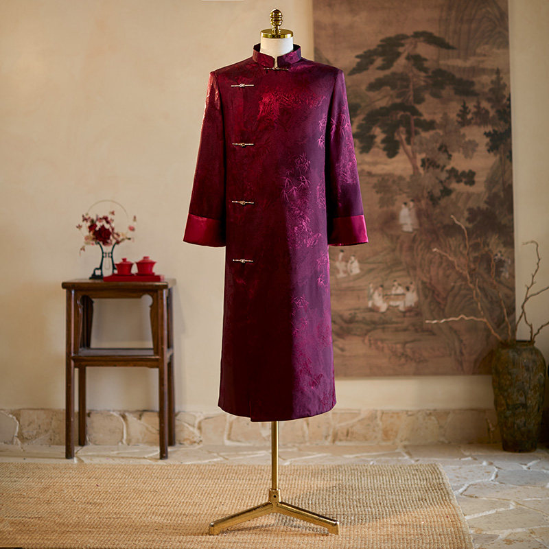 新中式伴郎服国风年会男装新郎接亲结婚礼服搞笑相声服大码兄弟团