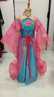 李玉刚贵妃醉酒同款古装唐风汉服反串舞蹈服儿童古装弹古筝演出服