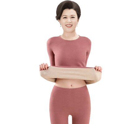 南极人羊毛蚕丝保暖内衣妈妈套装