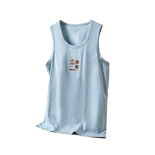 南极人男士背心纯棉夏季运动无袖青少年男孩大童全棉睡觉打底汗衫