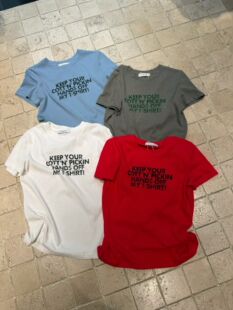 Miss.han2026夏新款 T恤女宽松显瘦百搭减龄休闲上衣 字母印花短袖