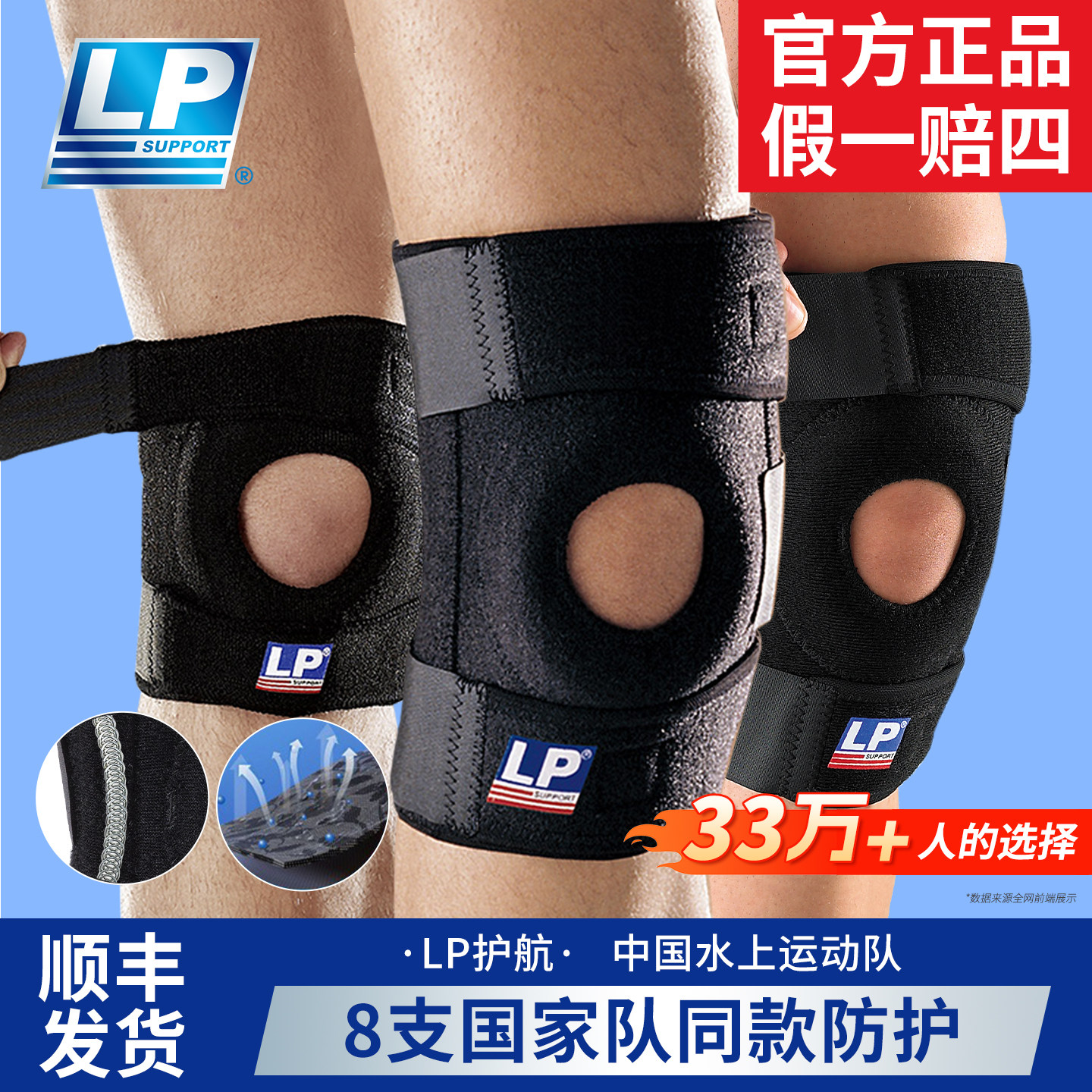 全网热卖36万lp美国专业运动护膝
