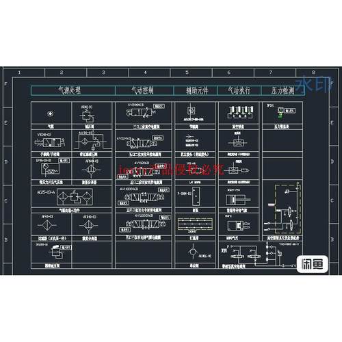 电控设计气路元器件CAD图，气路设计，细化到气路接头型号，感