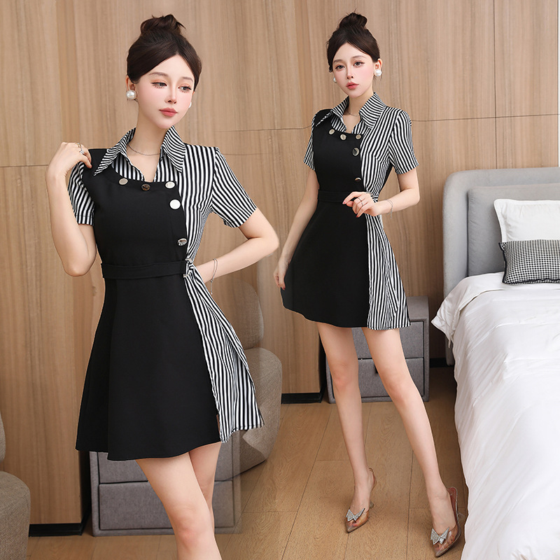 高端美容院养生师西装领连衣裙韩式工作服时尚足疗按摩SPA技师服