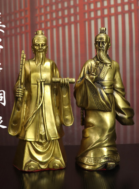 纯铜姜太公手封神榜打神鞭姜尚站像骑四不像坐像拿黄旗姜子牙摆件