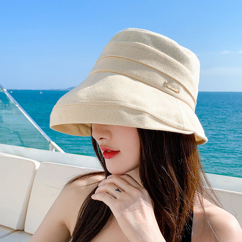遮阳帽出游韩版女夏天亚麻