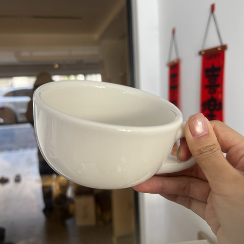 出口美国Tuxton马克杯日式简约风陶瓷咖啡杯拿铁拉花杯下午茶燕麦