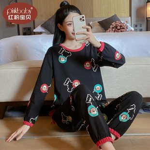 春秋季睡衣女款纯棉长袖高级感卡通套头学生秋天可外穿家居服套装