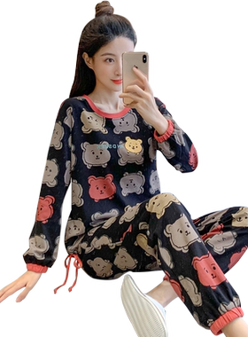 2026新款睡衣女春秋纯棉套装秋冬