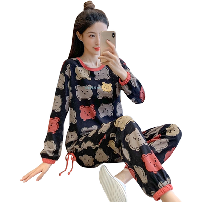 2024新款睡衣女春秋纯棉套装秋冬