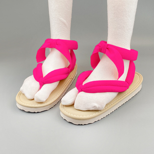 甘露寺蜜璃 cos木屐万圣节cos鞋子二人字拖软底舒适日式拖鞋