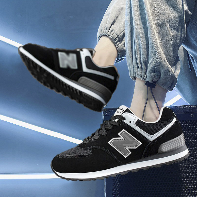 大码黑色运动鞋男鞋2026新款春夏纽巴仑鞋574休闲旅游耐脏跑鞋