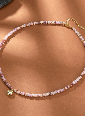 夏天项链ROKIGO日本珠豆形女镀金