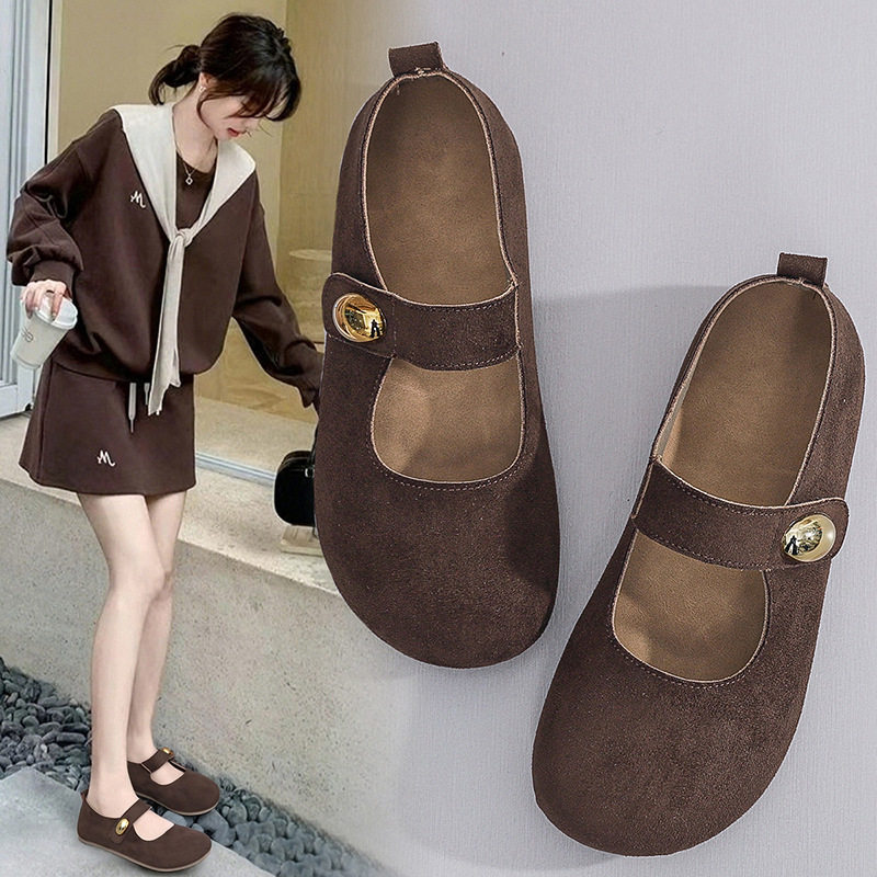 厚底增高懒人一脚蹬勃肯鞋女2026春季新款配裙子玛丽珍单鞋豆豆鞋