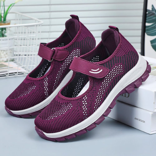 中老年妈妈鞋魔术贴低帮浅口防滑