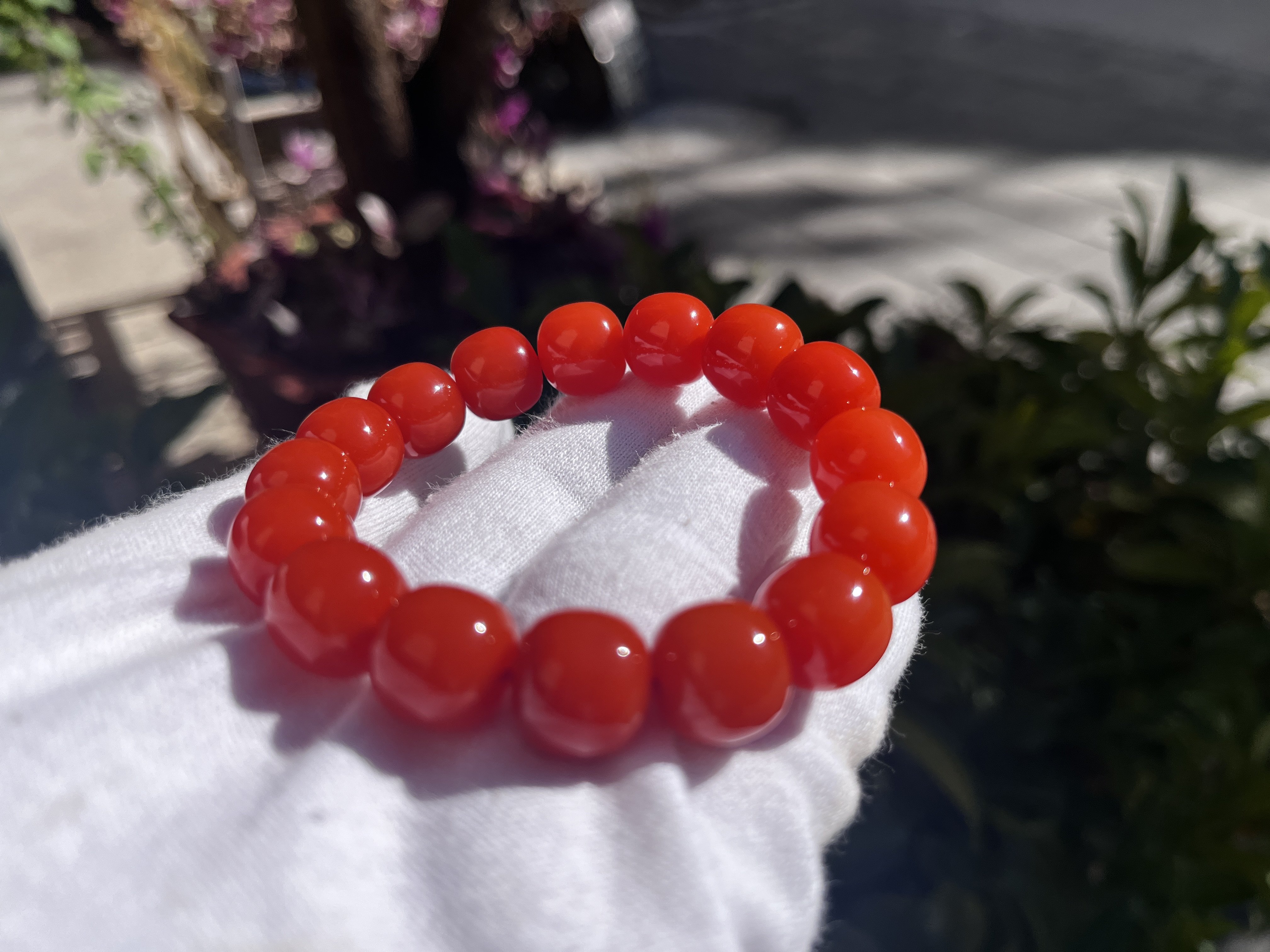 天然原矿保山南红玛瑙老型手串13毫米