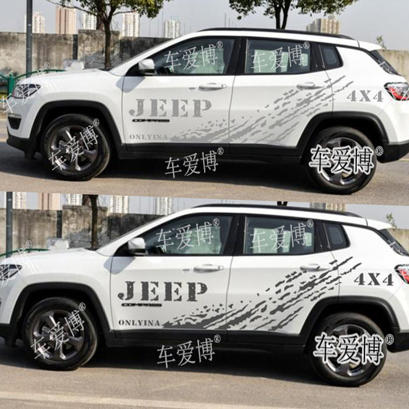 适用于Jeep车贴拉花大切诺基贴纸自由光指南者个性越野改装全车贴