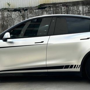 引擎盖侧裙装 Y改装 饰彩条贴纸 3车贴拉花Model 适用于特斯拉Model