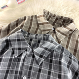港风春夏休闲格子帅气潮流百搭衬衫上衣男新款D201-DM96-P45，男装衬衫，电商D321-1